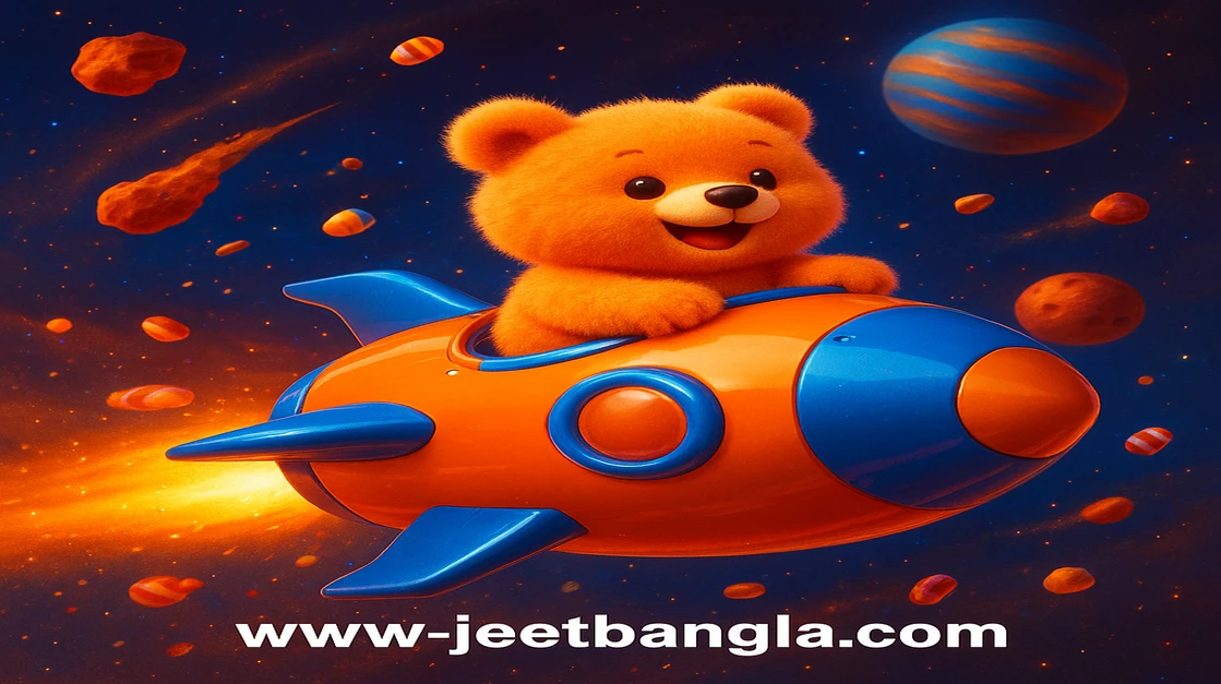 একটি সুন্দর দেবী ঐতিহ্যবাহী এশীয় পোশাকে একটি ক্রিস্টাল বল ধরে জাদুকরী দৃশ্যের মাঝে আছেন, যেখানে চেরি ফুল ও প্যাগোড়ার জগত JeetBangla-এর মনোমুগ্ধকর ও শান্তিপূর্ণ বিনোদন-গেমগুলোর প্রতিনিধিত্ব করছে।